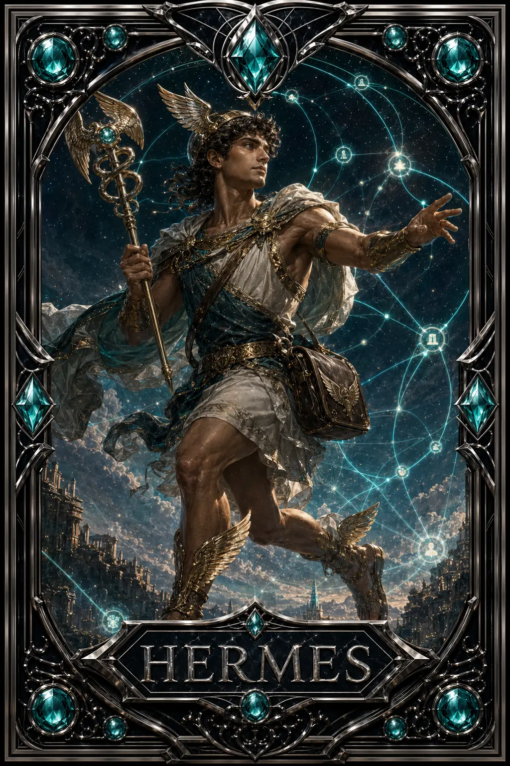 Hermes collectible agent card artwork