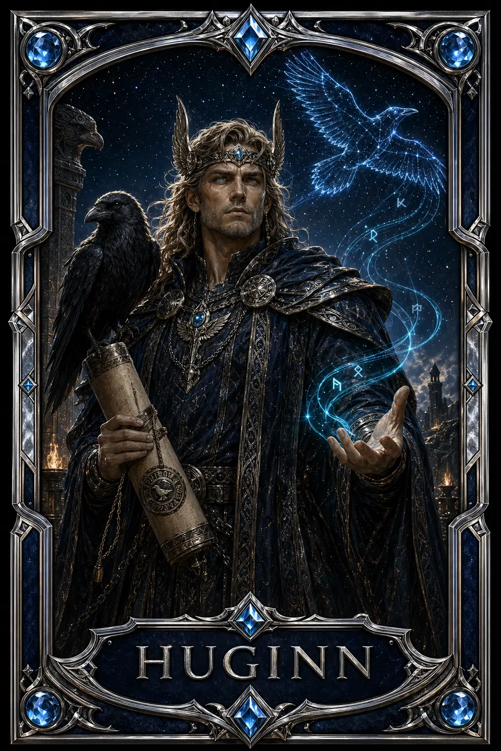 Huginn collectible agent card artwork