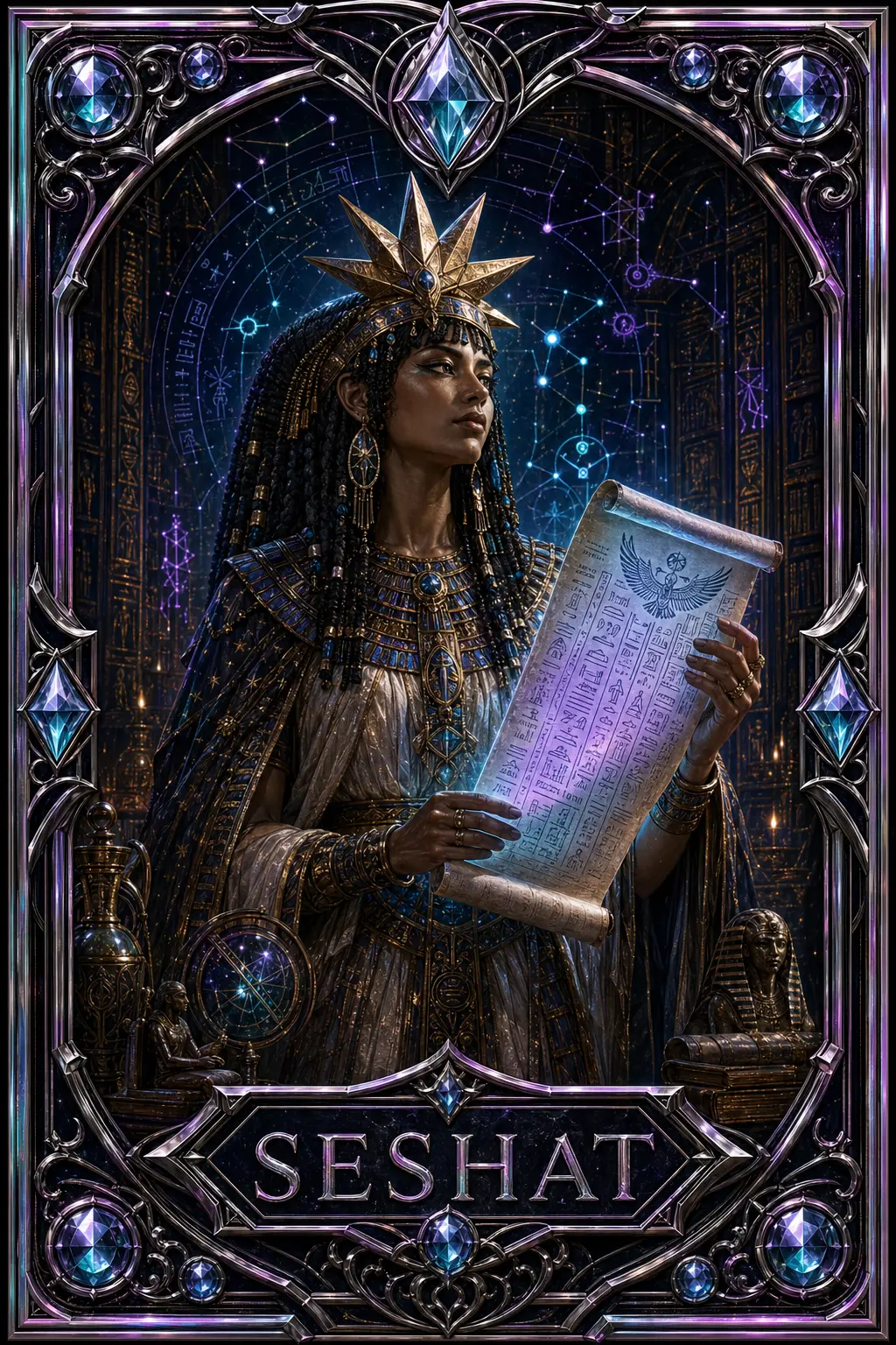 Seshat collectible agent card artwork